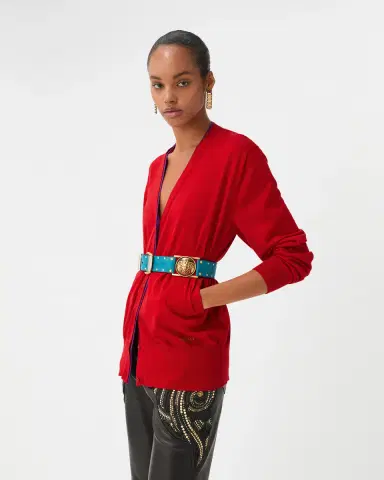 Versace Embroidered Wool Knit Cardigan | Thumbnail 2 Versace Embroidered Wool Knit Cardigan | Thumbnail 2