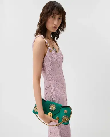 Versace Vivian Embroidered Suede Clutch | Thumbnail 2 Versace Vivian Embroidered Suede Clutch | Thumbnail 2