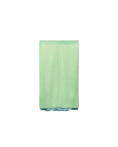 Versace Lace-Trim Viscose-Blend Ribbed Knit Midi Skirt | Thumbnail 1 Versace Lace-Trim Viscose-Blend Ribbed Knit Midi Skirt | Thumbnail 1