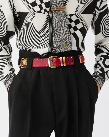 Versace Studded Leather Belt 4 cm | Thumbnail 2 Versace Studded Leather Belt 4 cm | Thumbnail 2