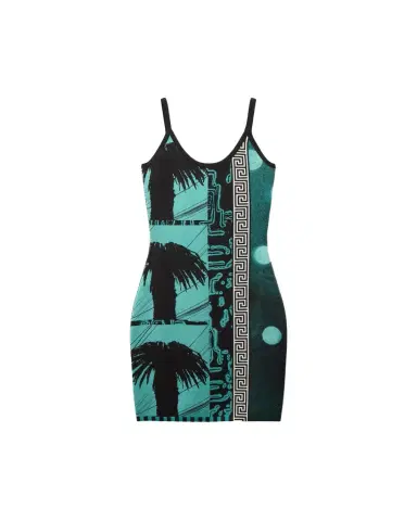Versace Printed Knit Viscose Mini Dress | Thumbnail 1 Versace Printed Knit Viscose Mini Dress | Thumbnail 1