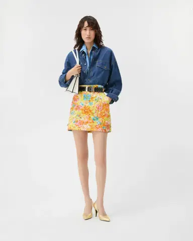 Versace Printed Silk Duchesse Mini Skirt | Thumbnail 2 Versace Printed Silk Duchesse Mini Skirt | Thumbnail 2