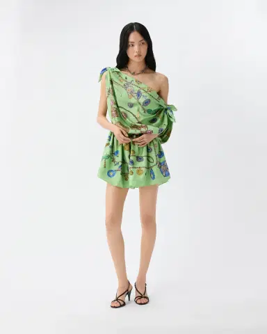 Versace Printed Silk Twill Mini Dress | Thumbnail 2 Versace Printed Silk Twill Mini Dress | Thumbnail 2