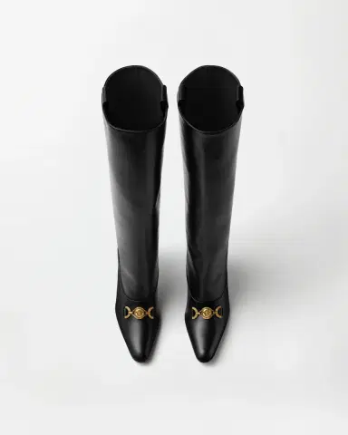 Versace Marisa Leather Boots 90 mm | Thumbnail 2 Versace Marisa Leather Boots 90 mm | Thumbnail 2