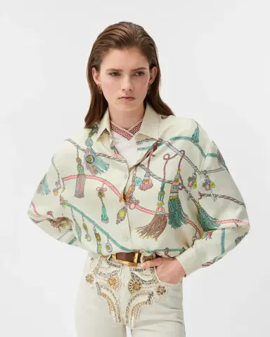 Versace Printed Silk Twill Shirt | Thumbnail 2 Versace Printed Silk Twill Shirt | Thumbnail 2