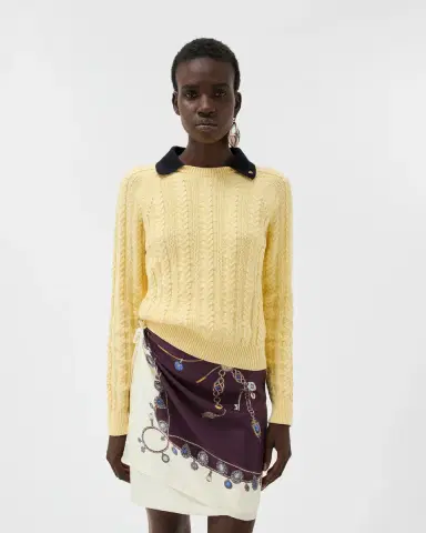 Versace Cotton Cable Knit Polo | Thumbnail 2 Versace Cotton Cable Knit Polo | Thumbnail 2