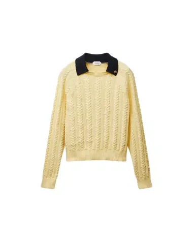 Versace Cotton Cable Knit Polo | Thumbnail 1 Versace Cotton Cable Knit Polo | Thumbnail 1