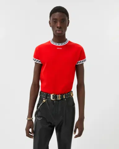 Versace Cotton Knit T-Shirt | Thumbnail 2 Versace Cotton Knit T-Shirt | Thumbnail 2