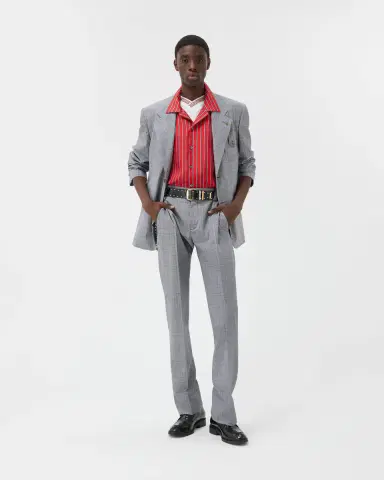 Versace Prince Of Wales Wool Pants | Thumbnail 2 Versace Prince Of Wales Wool Pants | Thumbnail 2