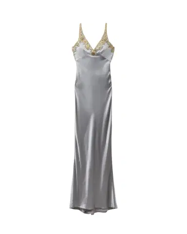 Versace Embroidered Silk Cady Satin Gown | Thumbnail 1 Versace Embroidered Silk Cady Satin Gown | Thumbnail 1