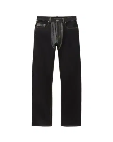 Versace Denim & Leather Straight Jeans | Thumbnail 1 Versace Denim & Leather Straight Jeans | Thumbnail 1