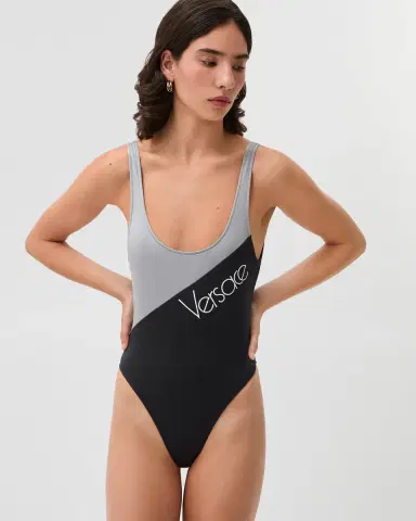Versace Embroidered-Logo One-Piece Swimsuit | Thumbnail 2 Versace Embroidered-Logo One-Piece Swimsuit | Thumbnail 2