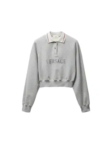 Versace Embroidered-Logo Cotton-Jersey Sweatshirt | Thumbnail 1 Versace Embroidered-Logo Cotton-Jersey Sweatshirt | Thumbnail 1