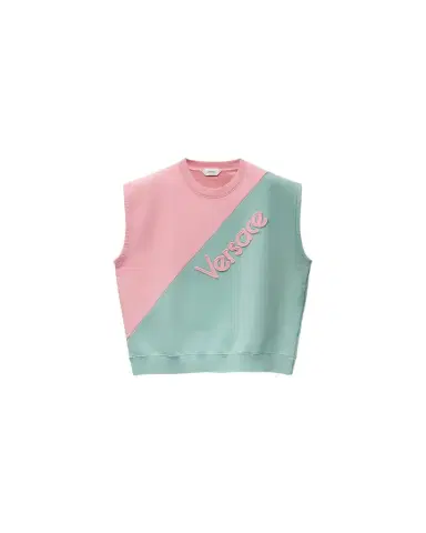 Versace Embroidered Cotton-Jersey Short-Sleeved Sweatshirt | Thumbnail 1 Versace Embroidered Cotton-Jersey Short-Sleeved Sweatshirt | Thumbnail 1