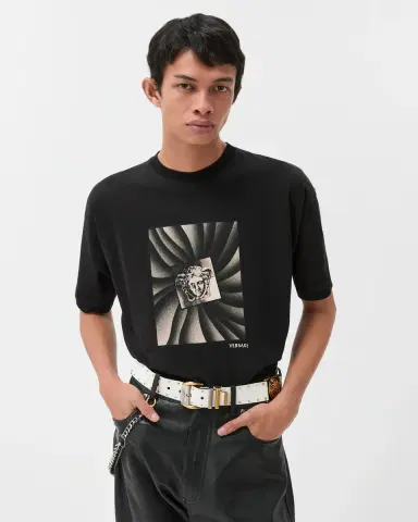 Versace Printed Cotton-Jersey Regular T-Shirt | Thumbnail 2 Versace Printed Cotton-Jersey Regular T-Shirt | Thumbnail 2