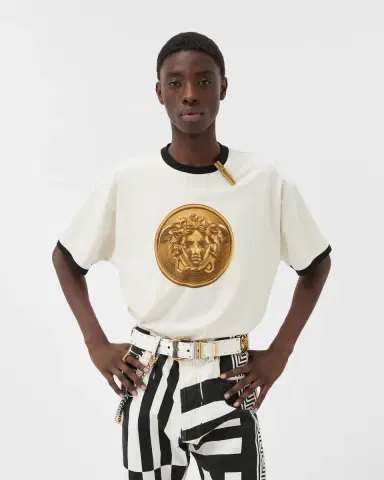 Versace Printed Cotton-Jersey Regular T-Shirt | Thumbnail 2 Versace Printed Cotton-Jersey Regular T-Shirt | Thumbnail 2