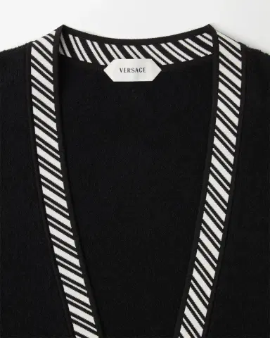 Versace Terry-Knit Cotton V-Neck Cardigan | Thumbnail 2 Versace Terry-Knit Cotton V-Neck Cardigan | Thumbnail 2