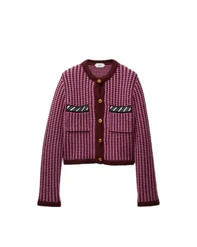 Versace Wool Crochet-Stitch Knit Cardigan | Thumbnail 1 Versace Wool Crochet-Stitch Knit Cardigan | Thumbnail 1
