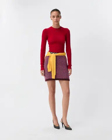 Versace Wool Crochet-Stitch Knit Mini Skirt | Thumbnail 2 Versace Wool Crochet-Stitch Knit Mini Skirt | Thumbnail 2