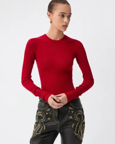 Versace Logo-Embroidered Wool Knit T-Shirt | Thumbnail 2 Versace Logo-Embroidered Wool Knit T-Shirt | Thumbnail 2