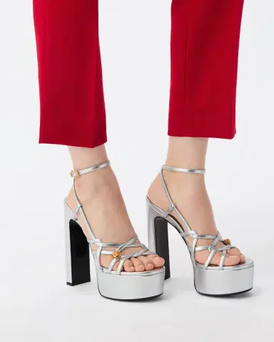 Versace Valentina Metallic Platform Sandals 140 mm | Thumbnail 2 Versace Valentina Metallic Platform Sandals 140 mm | Thumbnail 2