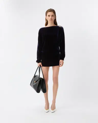 Versace Embroidered Velvet Mini Dress | Thumbnail 2 Versace Embroidered Velvet Mini Dress | Thumbnail 2