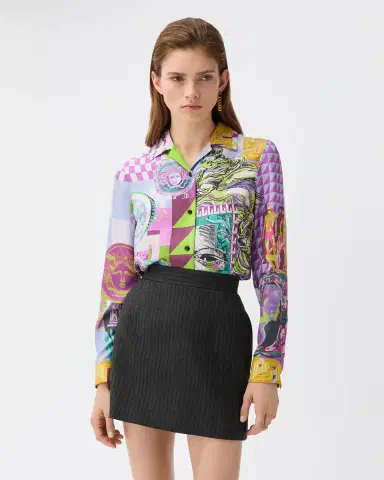 Versace Printed Silk Twill Shirt | Thumbnail 2 Versace Printed Silk Twill Shirt | Thumbnail 2