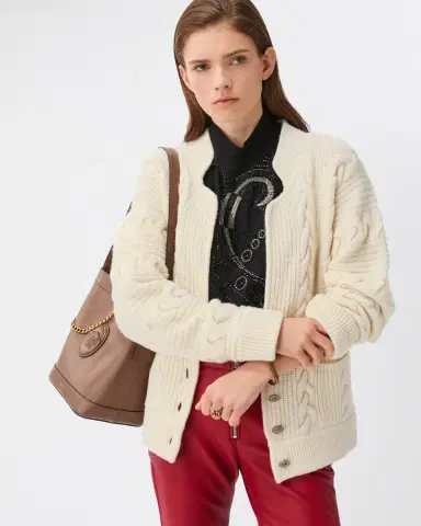 Versace Wool & Cashmere Cable-Knit Cardigan | Thumbnail 2 Versace Wool & Cashmere Cable-Knit Cardigan | Thumbnail 2