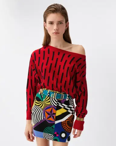 Versace Embroidered-Logo Wool Knit Sweater | Thumbnail 2 Versace Embroidered-Logo Wool Knit Sweater | Thumbnail 2