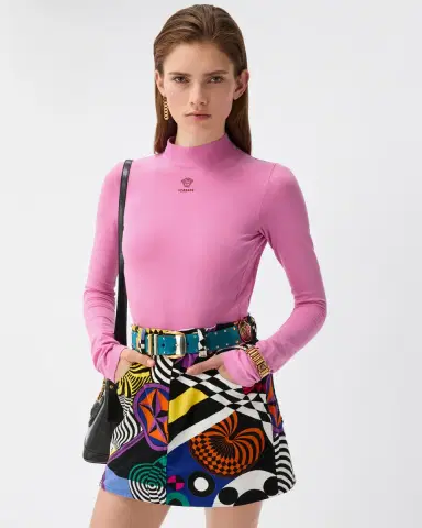 Versace Embroidered-Logo Stretch Cotton-Jersey Bodysuit | Thumbnail 2 Versace Embroidered-Logo Stretch Cotton-Jersey Bodysuit | Thumbnail 2