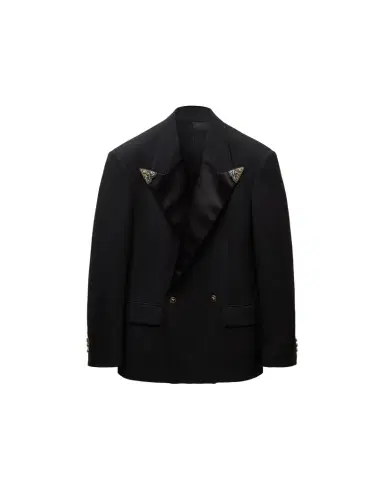 Versace Embroidered-Lapel Wool Stretch Blazer | Thumbnail 1 Versace Embroidered-Lapel Wool Stretch Blazer | Thumbnail 1