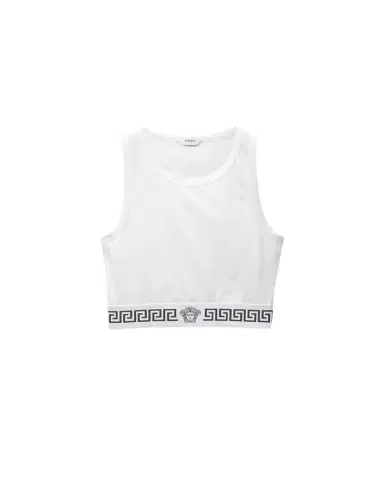 Versace Cotton-Jersey Crop Top | Thumbnail 1 Versace Cotton-Jersey Crop Top | Thumbnail 1
