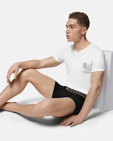 Versace Greca Border Long Trunks 2-Pack | Thumbnail 2 Versace Greca Border Long Trunks 2-Pack | Thumbnail 2