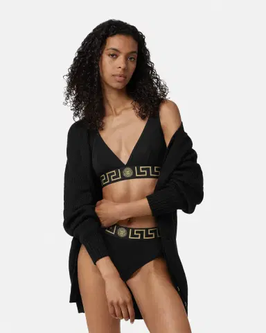 Versace Cotton-Jersey Triangle Bralette | Thumbnail 2 Versace Cotton-Jersey Triangle Bralette | Thumbnail 2