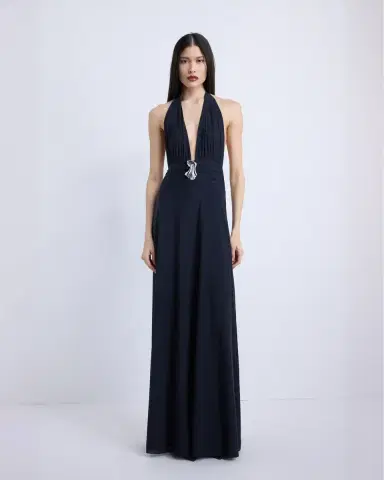 Kate Barton Nina Halter Maxi Dress Midnight | Thumbnail 2 Kate Barton Nina Halter Maxi Dress Midnight | Thumbnail 2