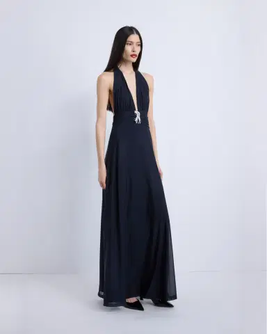 Kate Barton Nina Halter Maxi Dress Midnight | Thumbnail 3 Kate Barton Nina Halter Maxi Dress Midnight | Thumbnail 3
