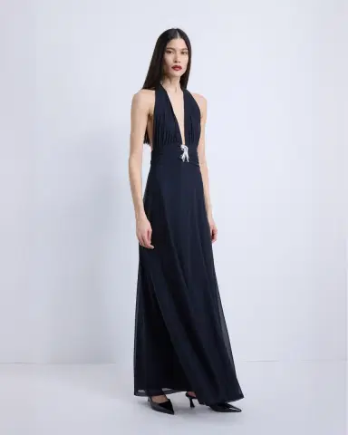 Kate Barton Nina Halter Maxi Dress Midnight | Thumbnail 4 Kate Barton Nina Halter Maxi Dress Midnight | Thumbnail 4