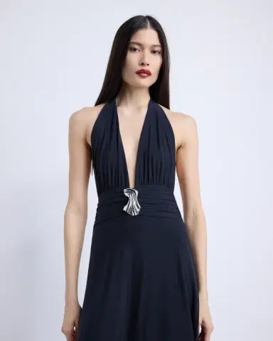 Kate Barton Nina Halter Maxi Dress Midnight | Thumbnail 6 Kate Barton Nina Halter Maxi Dress Midnight | Thumbnail 6