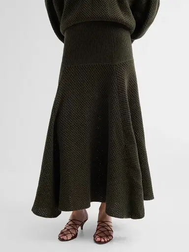 Ulla Johnson Women's Lucia Waffle-Knit Merino Wool Maxi Skirt | Thumbnail 4 Ulla Johnson Women's Lucia Waffle-Knit Merino Wool Maxi Skirt | Thumbnail 4