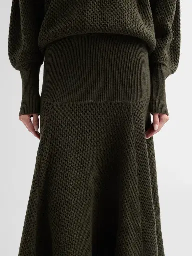 Ulla Johnson Women's Lucia Waffle-Knit Merino Wool Maxi Skirt | Thumbnail 5 Ulla Johnson Women's Lucia Waffle-Knit Merino Wool Maxi Skirt | Thumbnail 5