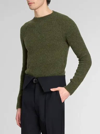 Dries Van Noten Men's Alpaca-Blend Crewneck Sweater | Thumbnail 4 Dries Van Noten Men's Alpaca-Blend Crewneck Sweater | Thumbnail 4
