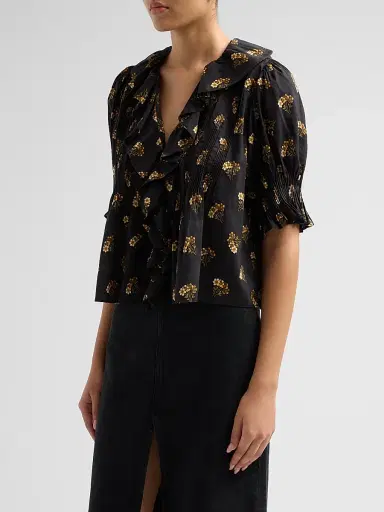 DÔEN Women's Henri Floral Ruffle Blouse | Thumbnail 4 DÔEN Women's Henri Floral Ruffle Blouse | Thumbnail 4