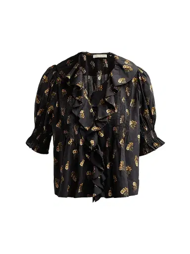 DÔEN Women's Henri Floral Ruffle Blouse | Thumbnail 1 DÔEN Women's Henri Floral Ruffle Blouse | Thumbnail 1