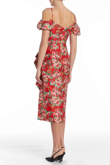 Markarian Shirley Red Rose Floral Ruffle Midi Skirt | Thumbnail 4 Markarian Shirley Red Rose Floral Ruffle Midi Skirt | Thumbnail 4