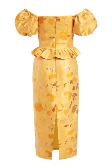 Markarian Yara Gold Floral Brocade Midi Dress | Thumbnail 5 Markarian Yara Gold Floral Brocade Midi Dress | Thumbnail 5