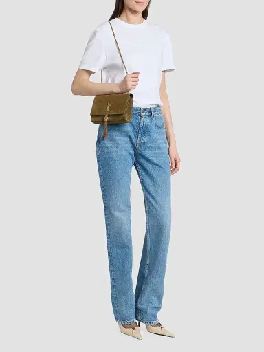 Saint Laurent Women's Small Kate Tassel Bijoux Chain Wallet in Suede | Thumbnail 2 Saint Laurent Women's Small Kate Tassel Bijoux Chain Wallet in Suede | Thumbnail 2