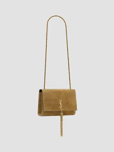 Saint Laurent Women's Small Kate Tassel Bijoux Chain Wallet in Suede | Thumbnail 4 Saint Laurent Women's Small Kate Tassel Bijoux Chain Wallet in Suede | Thumbnail 4