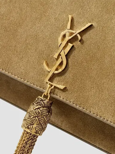 Saint Laurent Women's Small Kate Tassel Bijoux Chain Wallet in Suede | Thumbnail 8 Saint Laurent Women's Small Kate Tassel Bijoux Chain Wallet in Suede | Thumbnail 8