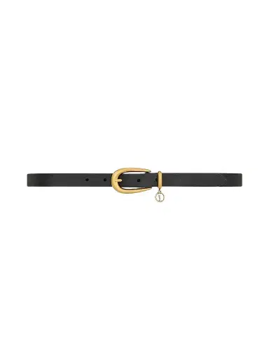 Saint Laurent Women's Cassandre Charm Elongated Buckle Thin Belt in Leather | Thumbnail 1 Saint Laurent Women's Cassandre Charm Elongated Buckle Thin Belt in Leather | Thumbnail 1