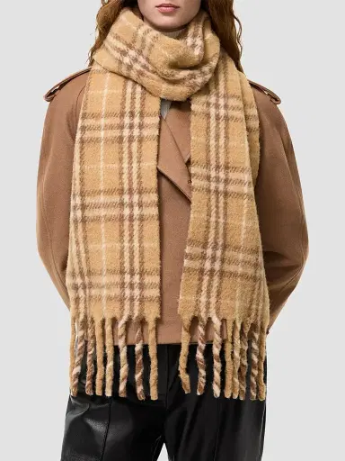 Burberry Women's Narrow Check Alpaca-Wool Scarf | Thumbnail 2 Burberry Women's Narrow Check Alpaca-Wool Scarf | Thumbnail 2